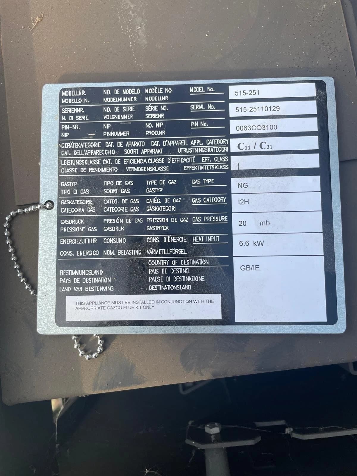 STOVAX GAZCO Huntingdon 20 balanced Flue - Log Effective Stove With Instructions 3