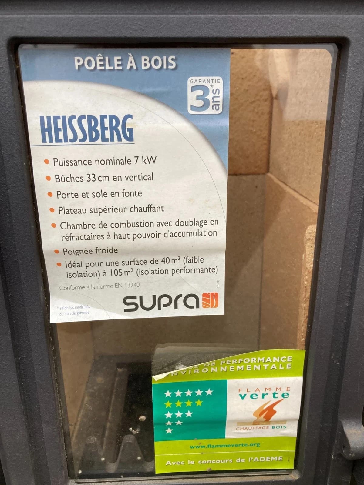 HEISSBERG SUPRA LOG BURNING STOVE 7KW  NEW AND UNUSED 2