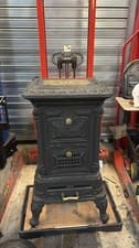 Classic Vintage Cast Iron STOVE 5KW  MULTIFUEL, (log,wood+burner) TOPLOAD 🚚🚚