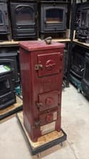 Jotul 507 Multi Fuel . Norwegian Woodstove stove , red Enamel