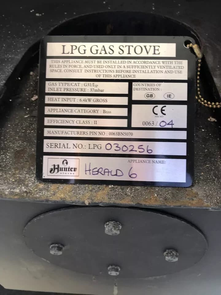 Hunter Herald 6 6KW lpg gas stove fire 5