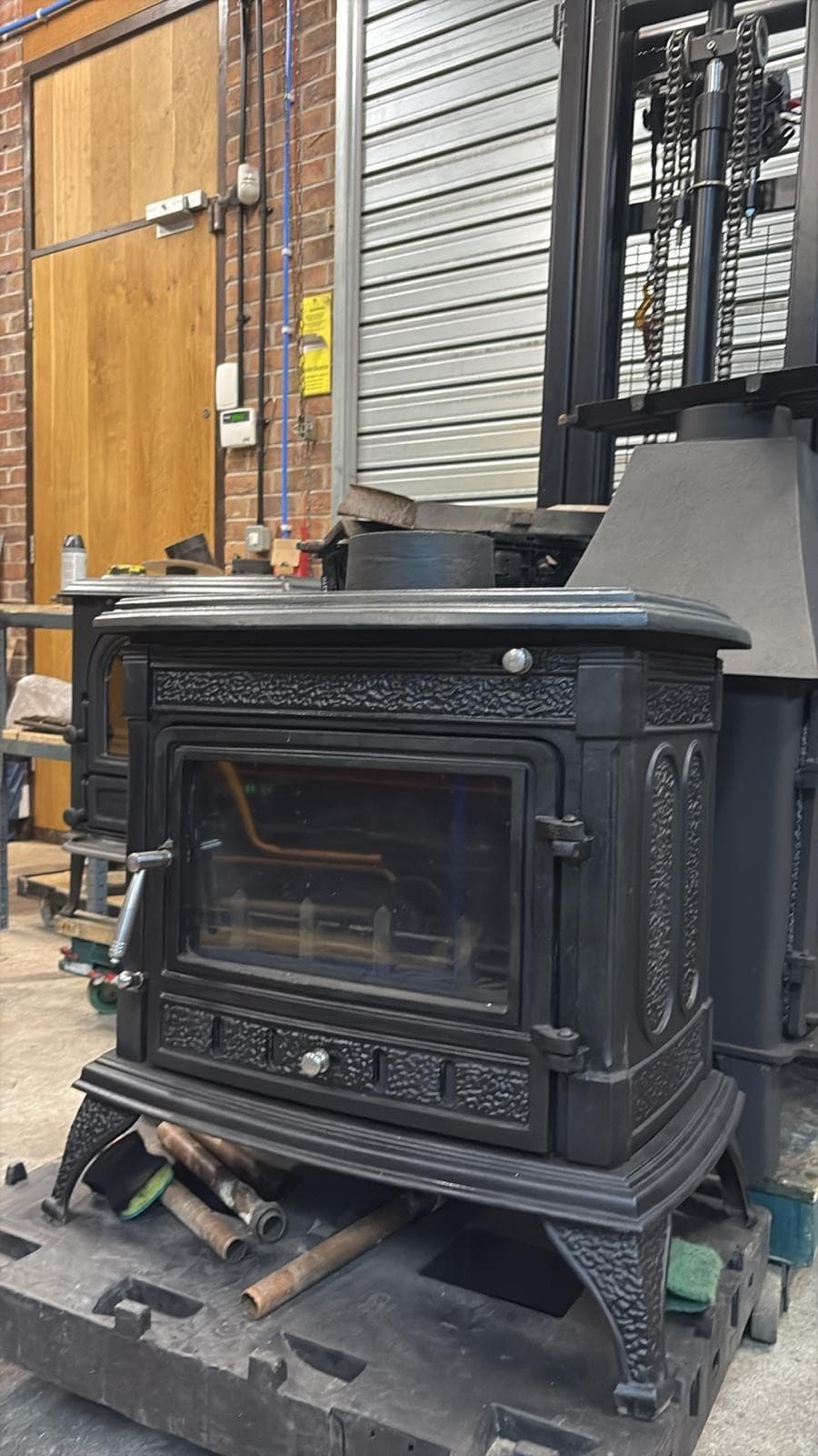 CAST IRON 14kW BOILER Stove, 14KW, MULTIFUEL, (log,wood+burner) BOILER 🚚🚚